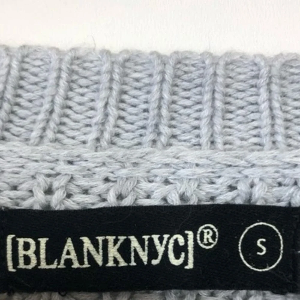Blanknyc Gray Ruffle Knit Pullover Sweater